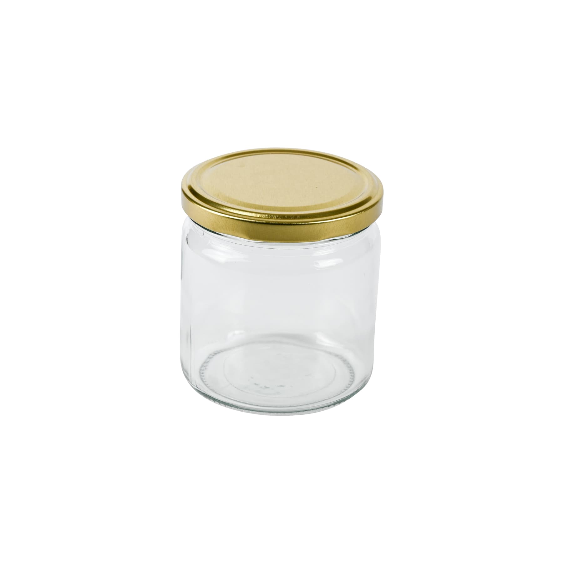 Rundglas 500g (405 ml), mit T0  Deckel gold 82 mm lose zur Selbstabholung ohne Karton