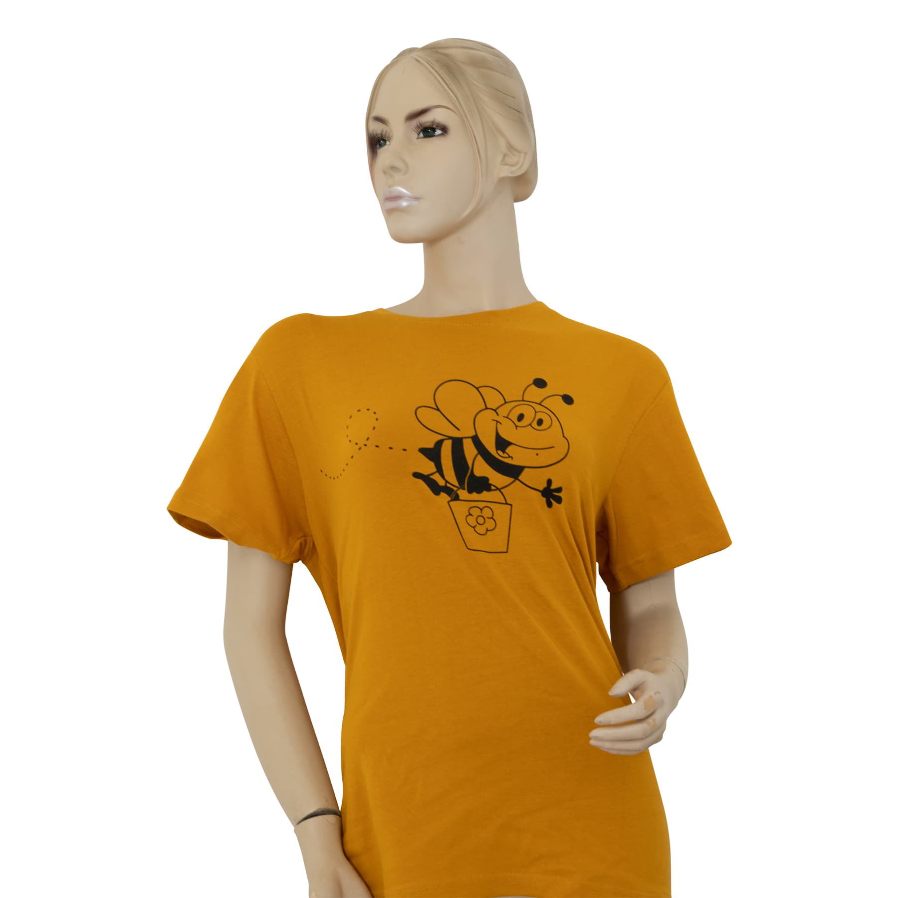 T-Shirt " Biene mit Honigeimer" gelb XL