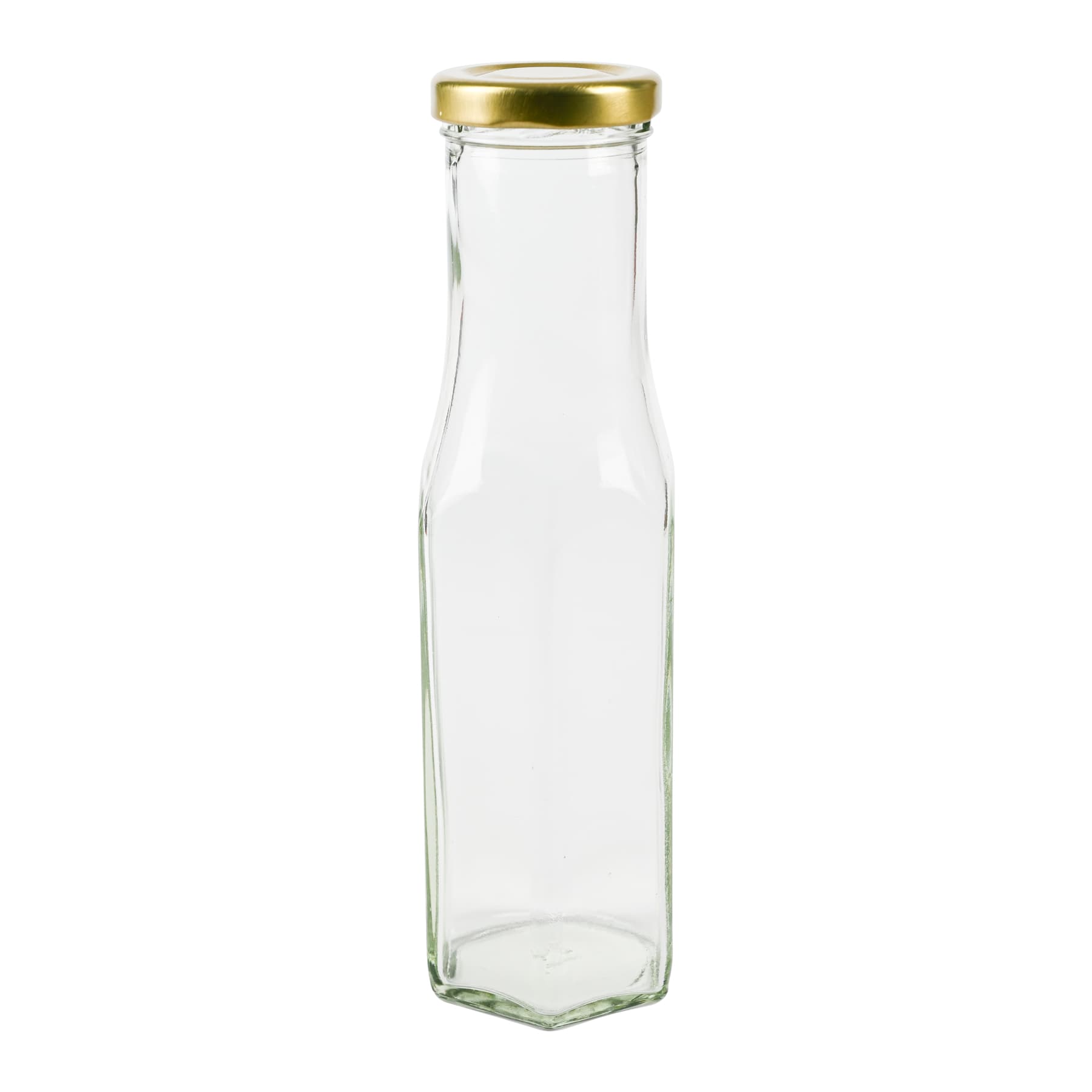Hexagonalflasche 250 ml weiß (transparent) mit 43 T0 Deckel gold