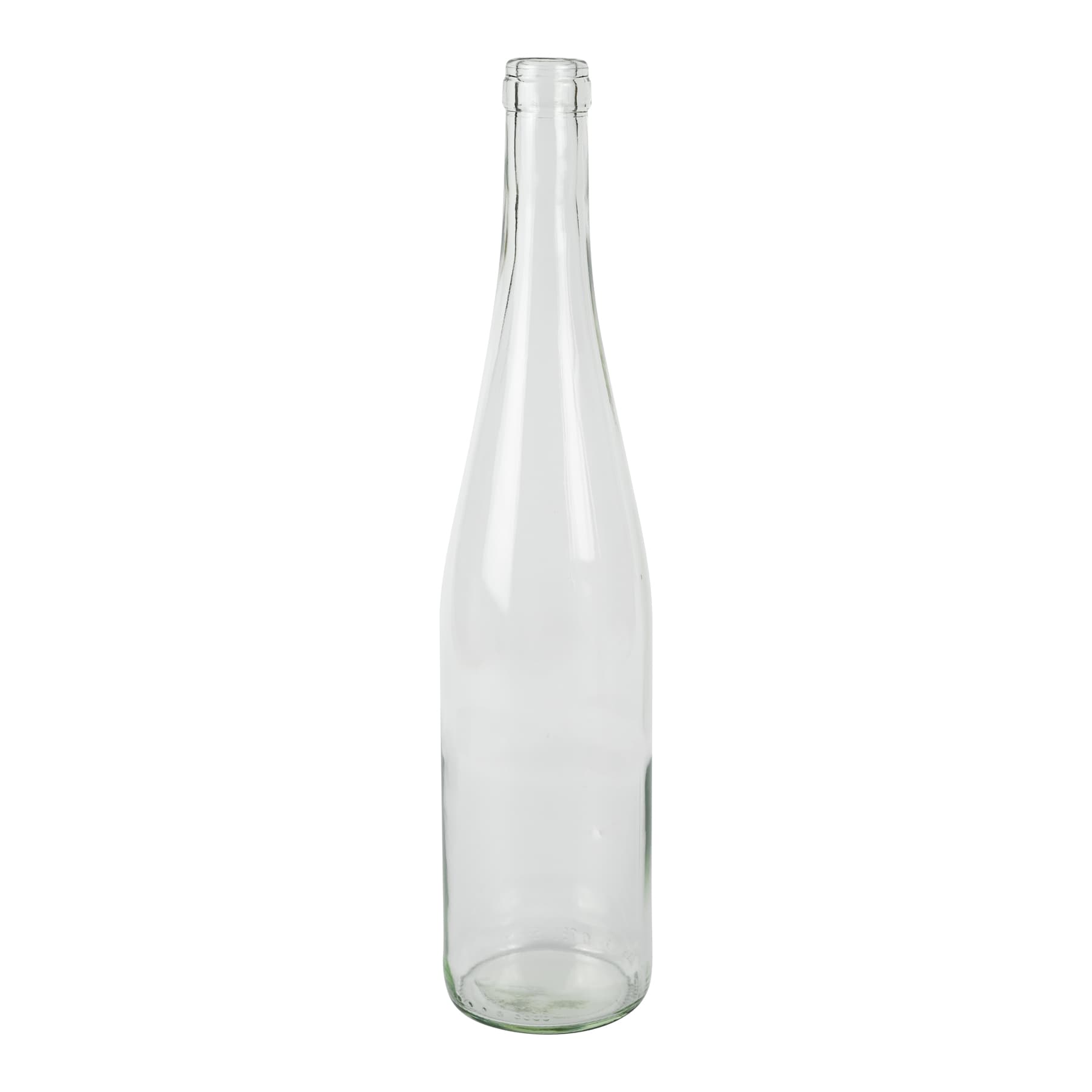 Weinflasche 0,75 l Schlegel 330 mm hoch klar bzw. weiß, Mündung f. Kork