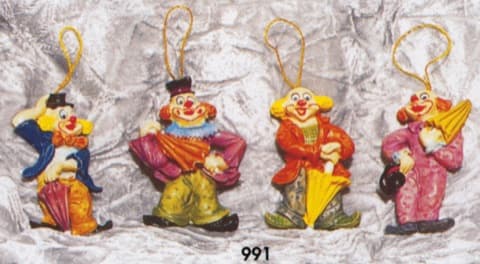Kerzenform 991 Vier Clowns, Reliefform, 4 Motive