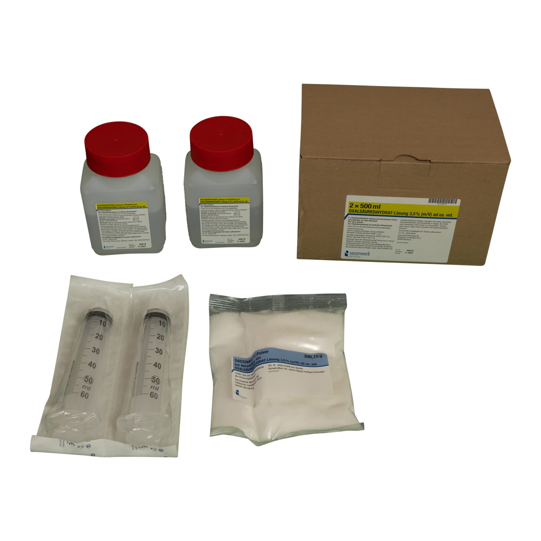 Oxalsäuredihydrat-Lösung 3,5% (m/V) ad us. vet, 2 x 500 ml, aktuell haltbar bis ca. 01/25