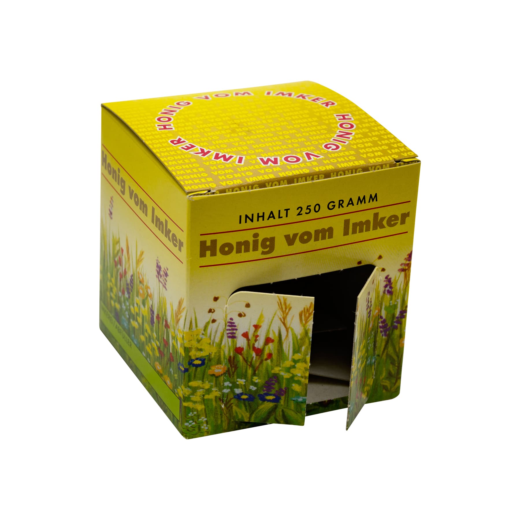 Kartonverpackung Blumenwiese  für 1 x 250 g Honigglas