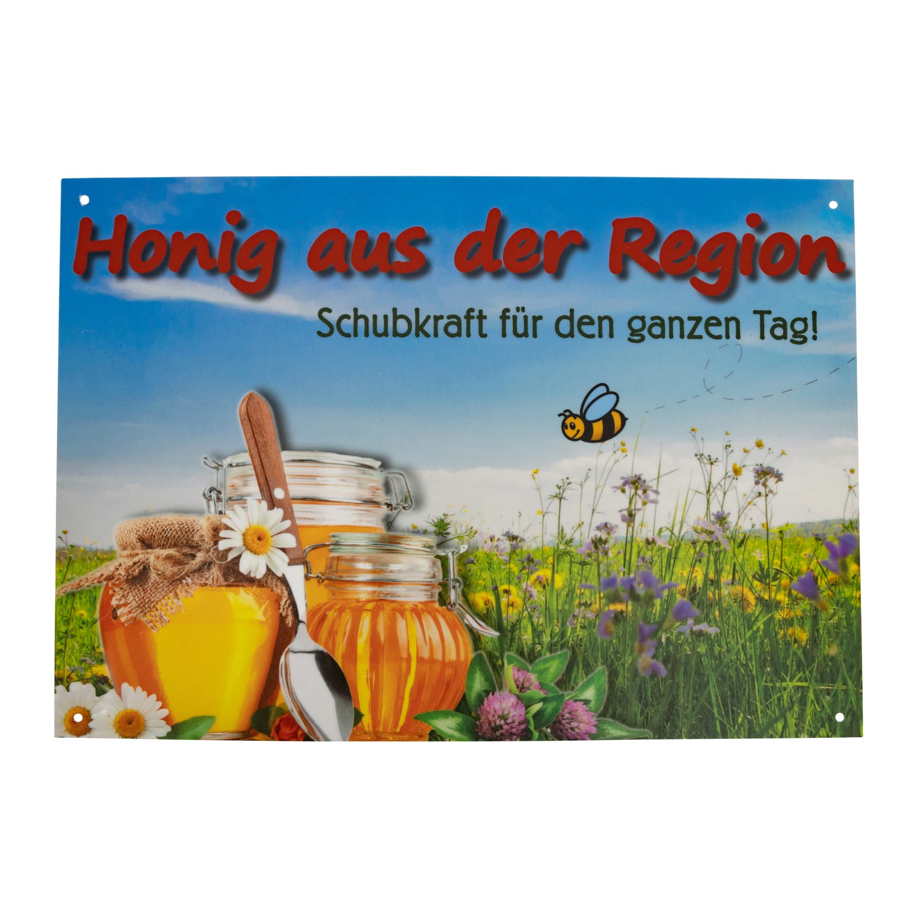 Werbeschild " Honig aus der Region" klein  21 cm x 14,5 cm